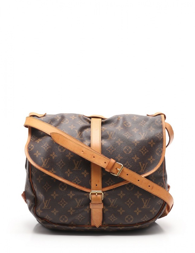 LOUIS VUITTON ショルダーバッグ モノグラム ソミュール 35 茶