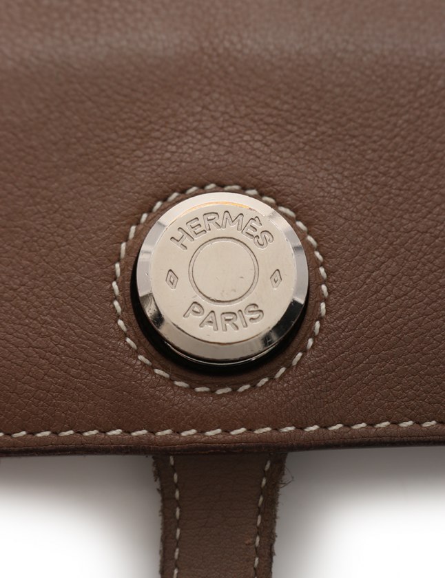HERMES エルメス ドゴンロング ブラウン シルバー C刻印 HERMES