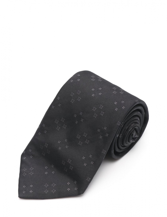 ルイヴィトン LOUIS VUITTON ネクタイ レギュラータイ 黒 グレー 小物 