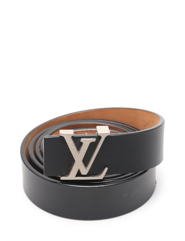 ルイヴィトン LOUIS VUITTON ベルト サンチュール LV イニシアル 黒  