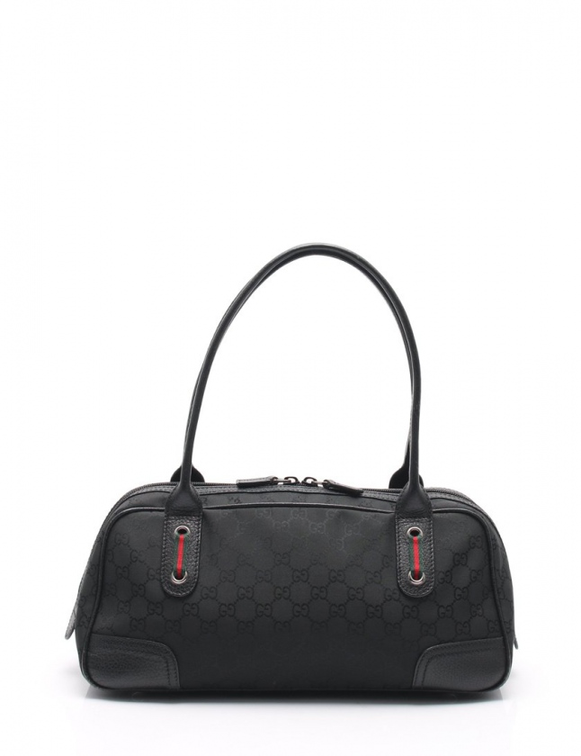 グッチ GUCCI ミニボストンバッグ GG柄 黒 緑 赤 293594 ナイロン  