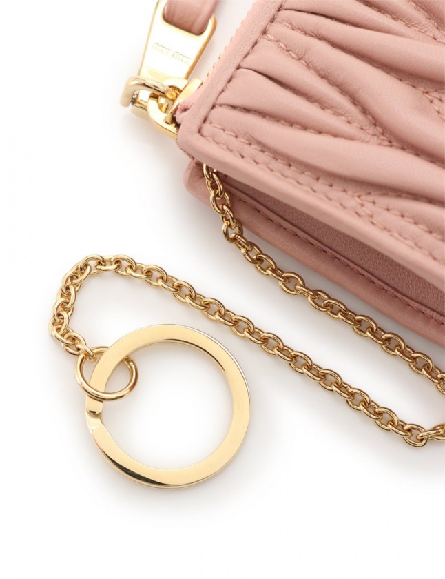 ミュウミュウ miumiu キーケース マテラッセ ピンク 小物 レザー