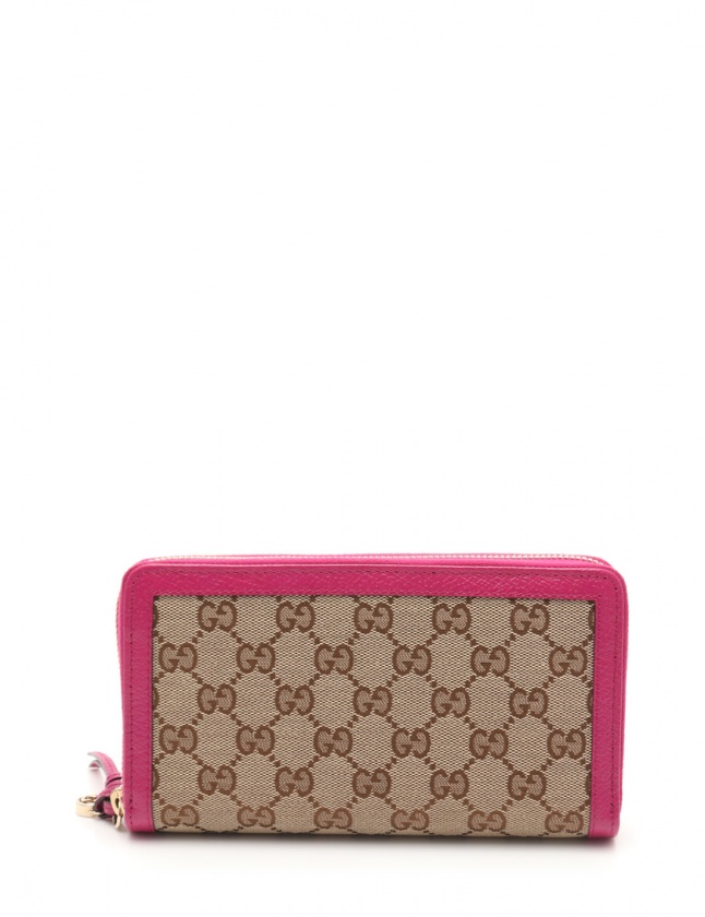グッチ GUCCI ラウンドファスナー長財布 GGキャンバス ベージュ 