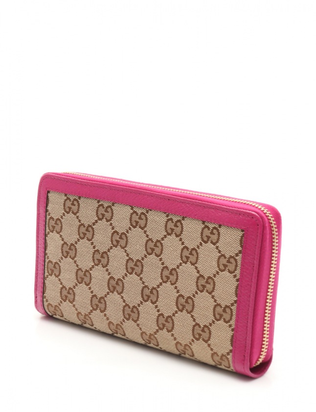 グッチ GUCCI ラウンドファスナー長財布 GGキャンバス ベージュ 