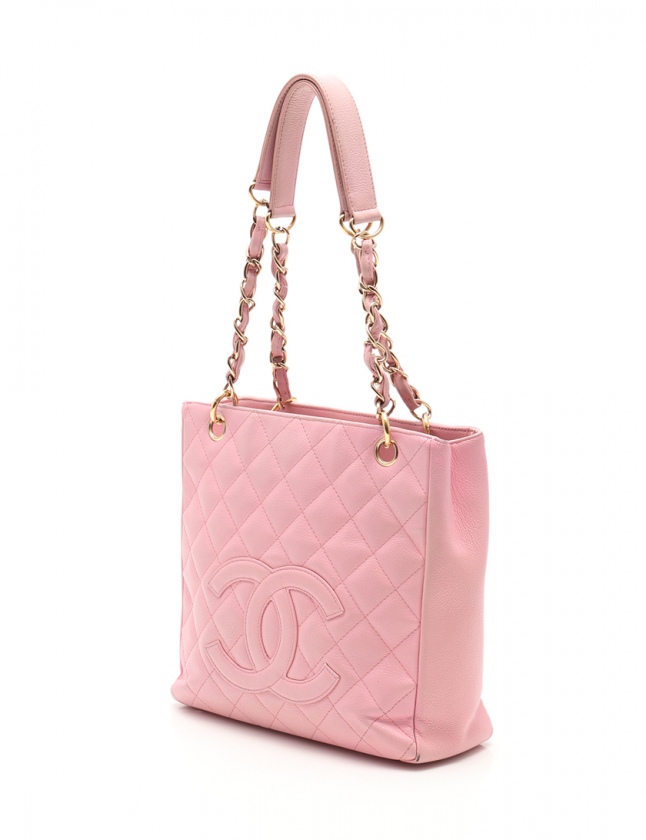 シャネル CHANEL チェーントートバッグ マトラッセ ココマーク ピンク  