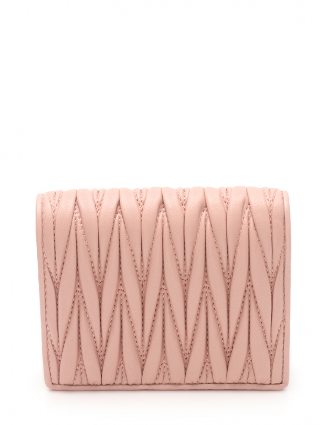 ミュウミュウ miumiu 二つ折り財布 マテラッセ ピンク ゴールド