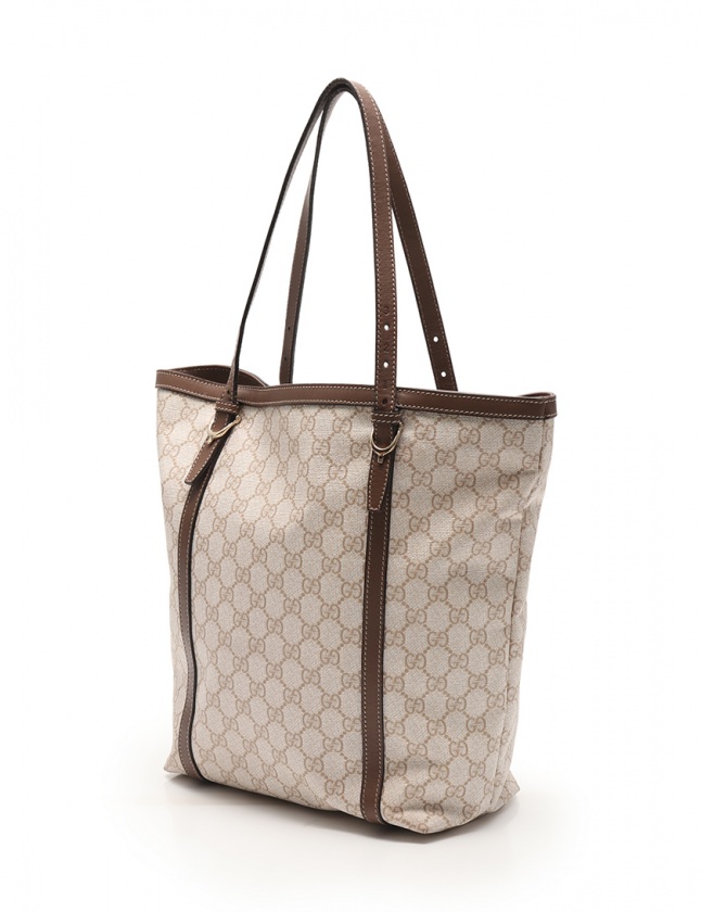 グッチ GUCCI トートバッグ GGスプリーム ベージュ ブラウン 