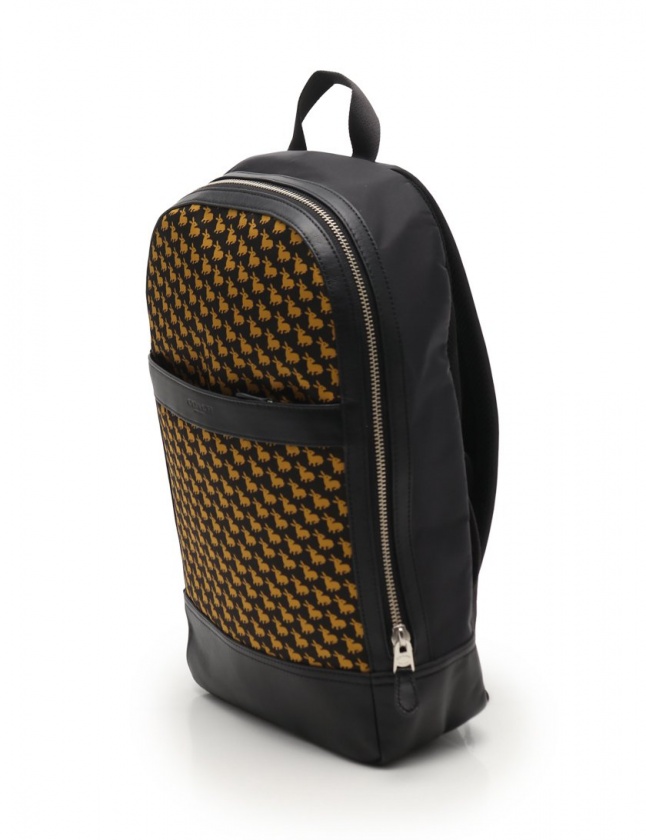 コーチ COACH バックパック リュックサック ウサギ柄 黒 黄 F22372 