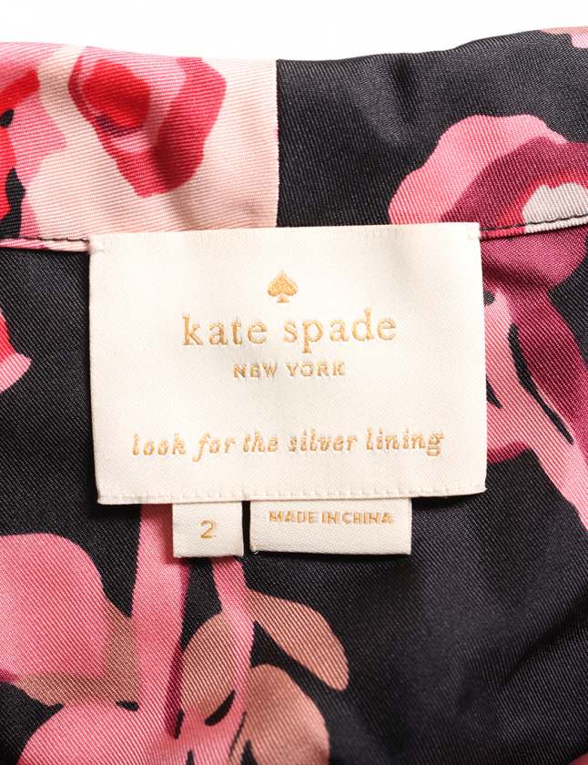 ケイトスペード KATE SPADE ワンピース 黒 ピンク マルチカラー 2