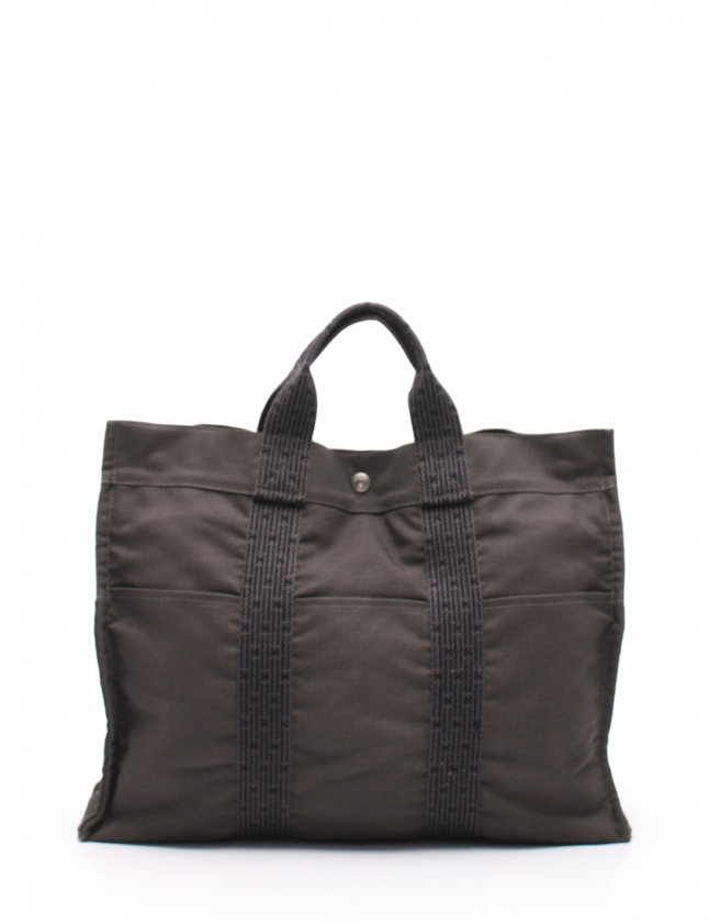 エルメス Hermes トートバッグ エールラインmm グレー ナイロンキャンバス メンズ レディース 114 ベクトルパーク