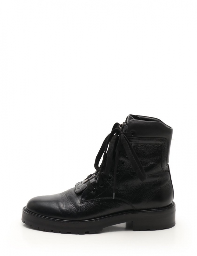 Saint だる Laurent Paris ダッキーズ レザーブーツ 41