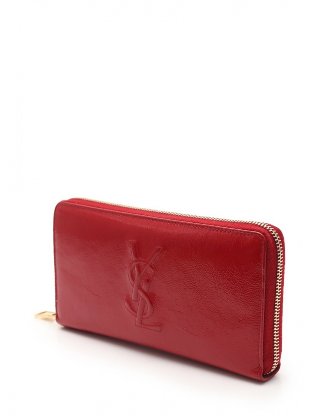 イヴサンローラン Yves Saint Laurent ラウンドファスナー長財布 赤 小物 エナメルレザー レディース 114 ベクトルパーク
