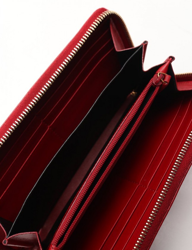 イヴサンローラン YVES SAINT LAURENT ラウンドファスナー長財布 赤 