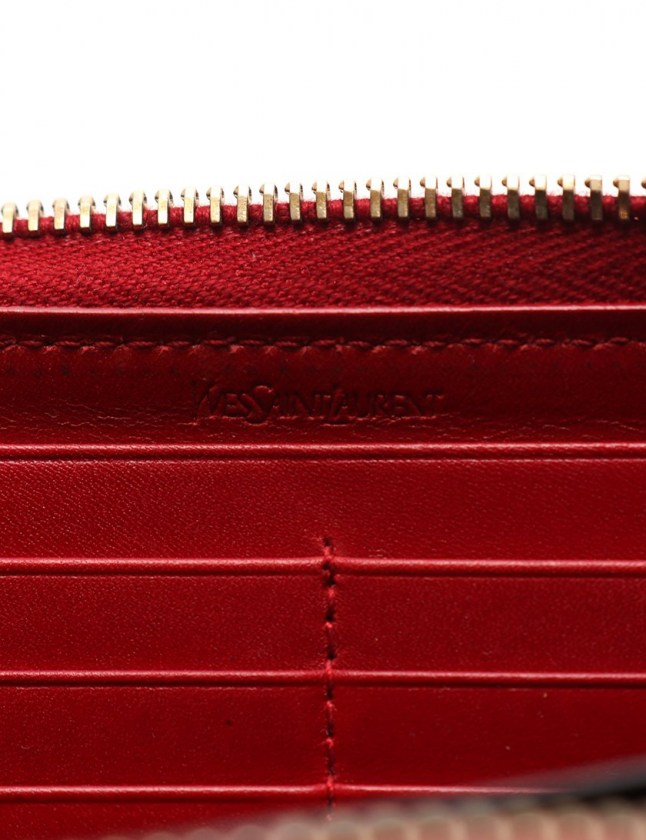 イヴサンローラン YVES SAINT LAURENT ラウンドファスナー長財布 赤