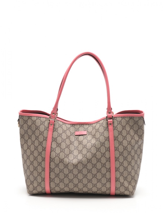 グッチ GUCCI トートバッグ GGスプリーム ベージュ ピンク 197953 PVC 