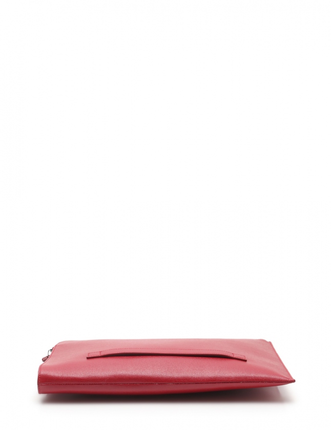 フルラ FURLA クラッチバッグ 赤 レザー L字ファスナー メンズ