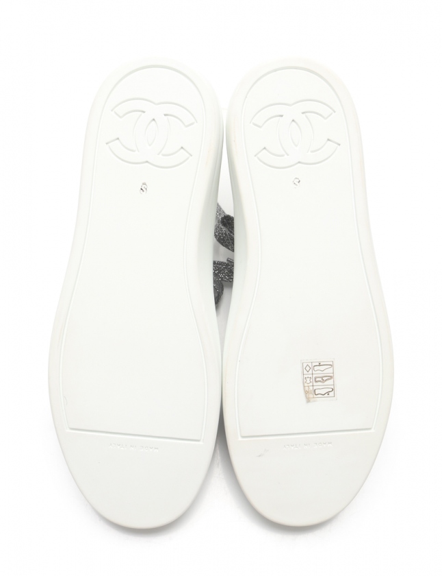 シャネル CHANEL スニーカー ココマーク 白 シルバー 41 シューズ 26cm