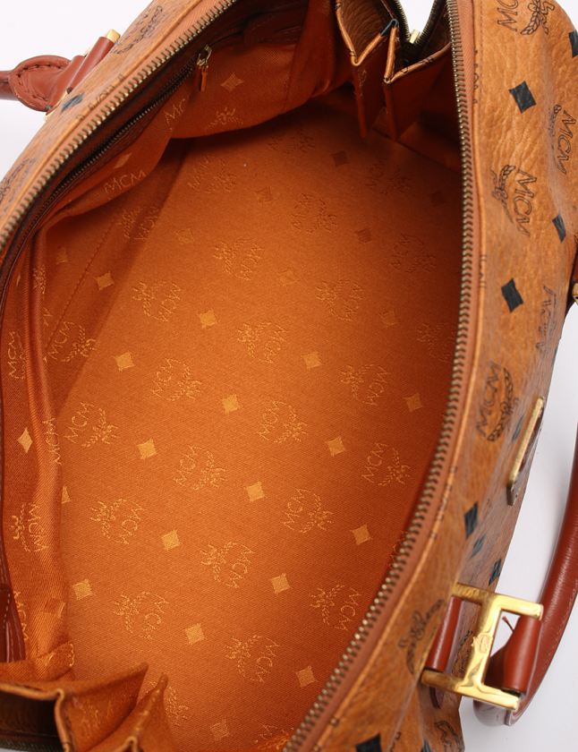 MCM ボストンバッグ L7194 茶色 レザー　最終値下げ MCM - 本物 エムシーエム MCM ヴィセトス ミニボストンバッグ