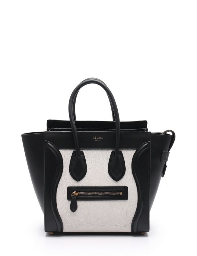 セリーヌ CELINE トートバッグ ラゲージ マイクロショッパー 黒 白 