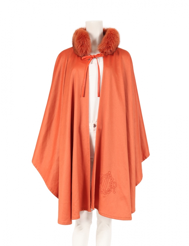 クリスチャンディオール Christian Dior ケープ オレンジ トップス M カシミア レディース 114 ベクトルパーク