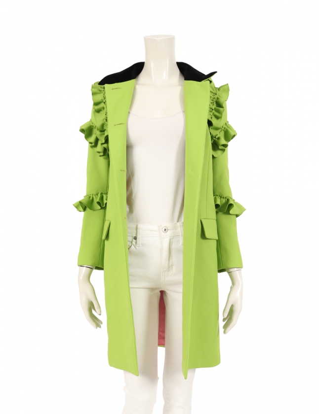 グッチ GUCCI コート 黄緑 38 アウター 無地 S 449058 ウール  