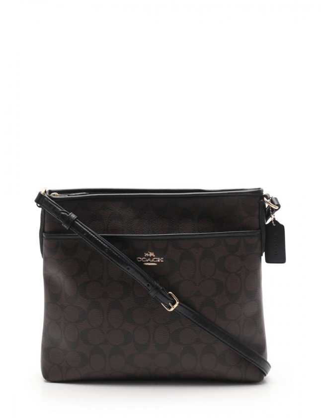 コーチ COACH ワンショルダーバッグ シグネチャー ファイルバッグ 茶 