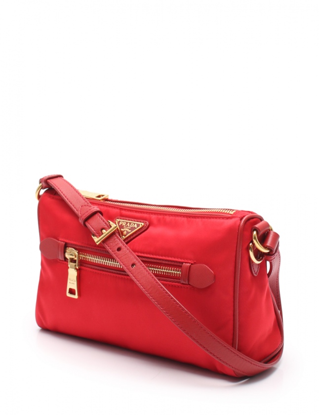 プラダ PRADA ワンショルダーバッグ 赤 BN1834 ナイロン レザー