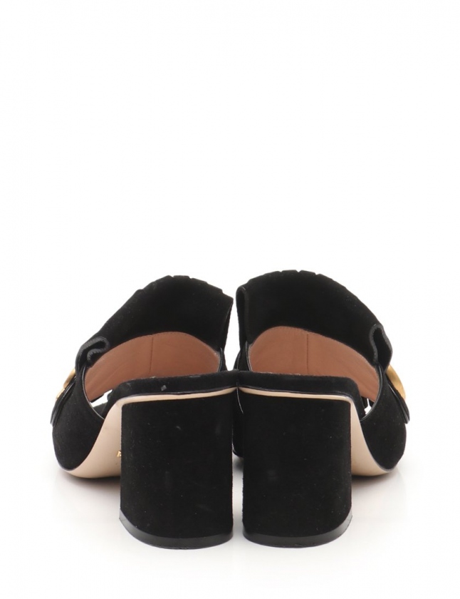 グッチ GUCCI ミュールサンダル ヒール ダブルG GGマーモント 黒 35 