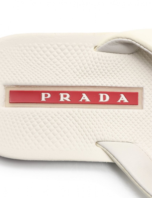 プラダスポーツ PRADA SPORT ビーチサンダル 白 37 シューズ