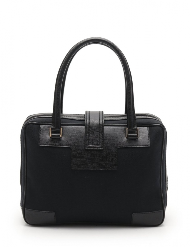 グッチ GUCCI ハンドバッグ Gロゴ 黒 001 5155 キャンバス レザー