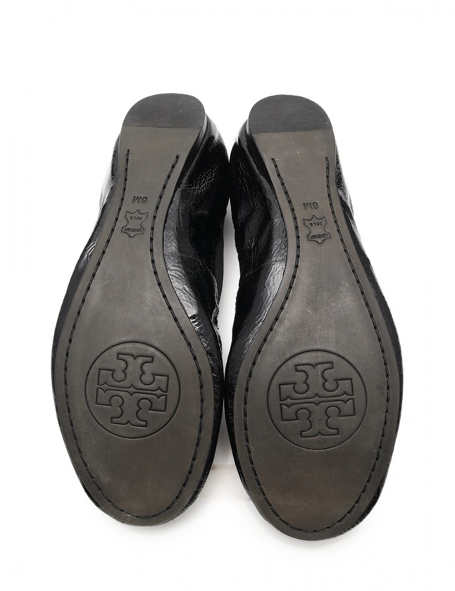 トリーバーチ TORY BURCH バレエシューズ フラットシューズ キャロライン 黒 8M シューズ 25cm 50008664 エナメルレザー  CAROLINE レディース