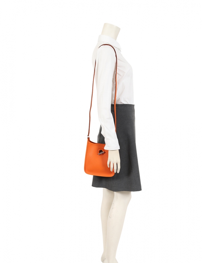エルメス HERMES ショルダーバッグ ポシェット ヴェスパTPM オレンジ 