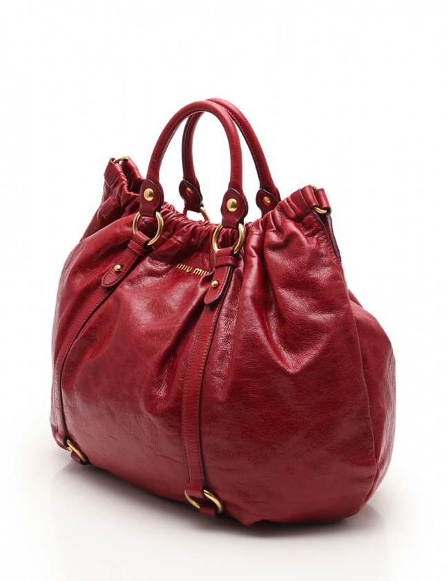 ミュウミュウ　バッグ　赤 ミュウミュウ miumiu ハンドバッグ ショルダーバッグ 赤 レザー 2WAY