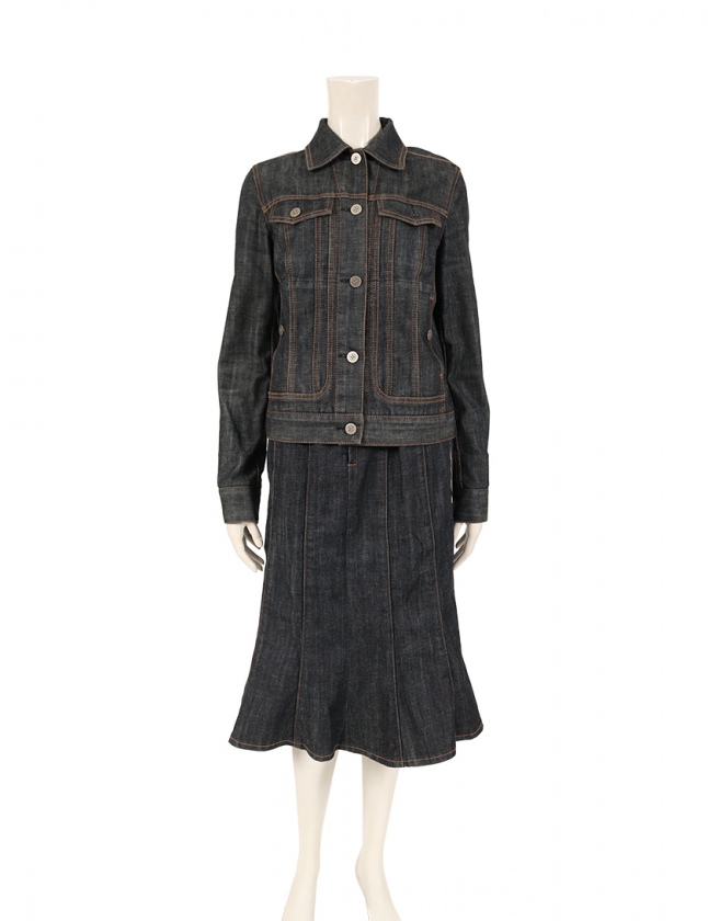 バーバリー ロンドン BURBERRY LONDON スカートセットアップ デニム 