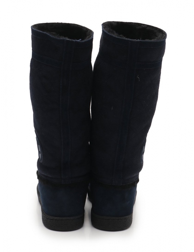 CHANEL 黒 スエード ムートンブーツ36 【公式通販】