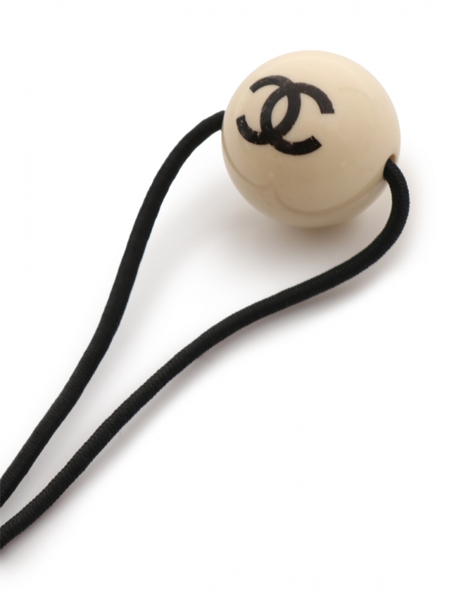 シャネル CHANEL ヘアゴム ココマーク 白 黒 アクセサリー レディース