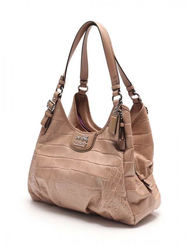 コーチ COACH ショルダーバッグ ピンクベージュ 18934 レザー クロコ型 