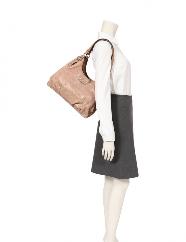 コーチ COACH ショルダーバッグ ピンクベージュ 18934 レザー クロコ型 