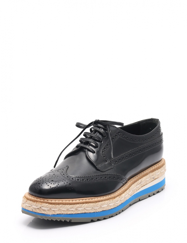 プラダ PRADA プラットフォームシューズ カジュアルシューズ 黒 