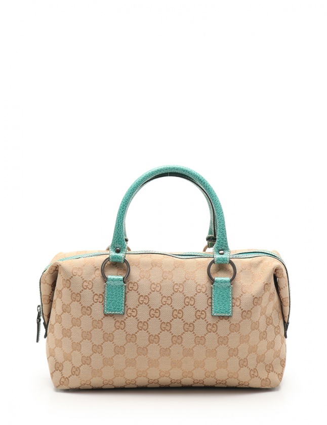 グッチ GUCCI ハンドバッグ GGキャンバス ベージュ 水色 113009 