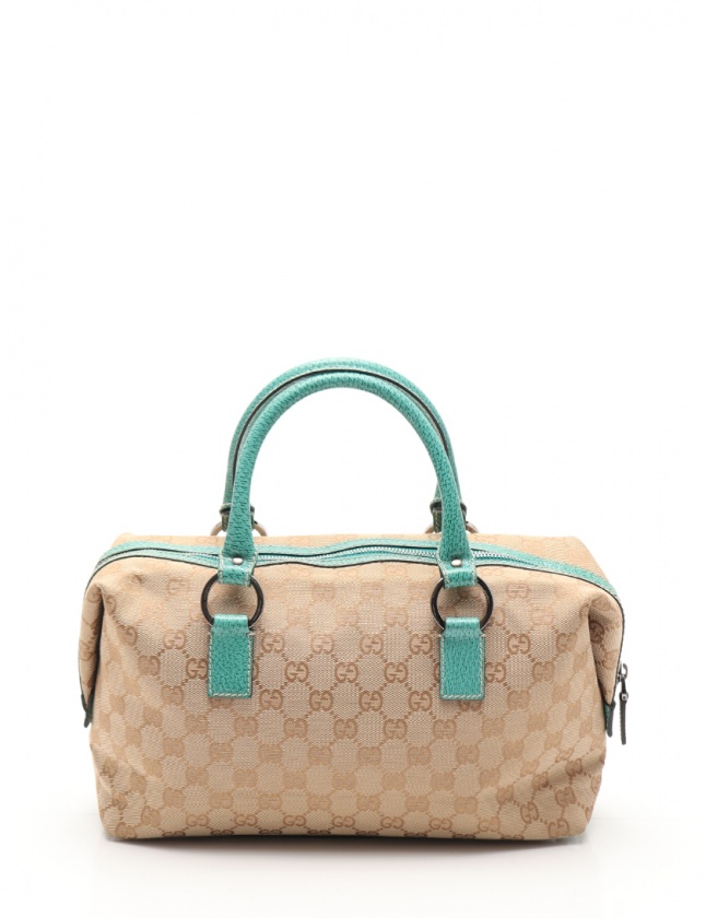 グッチ GUCCI ハンドバッグ GGキャンバス ベージュ 水色 113009 