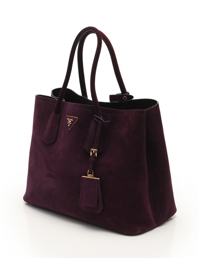プラダ PRADA トートバッグ ショルダーバッグ 紫 B2756T スエード 