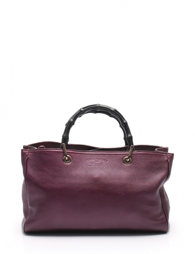 グッチ Gucci トートバッグ ショルダーバッグ バンブー ショッパー ミディアム メタリックパープル レザー 2way レディース 114 ベクトルパーク