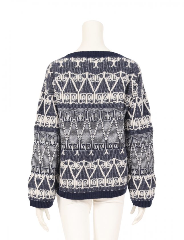 シャネル CHANEL セーター ニット ネイビー アイボリー 36 トップス