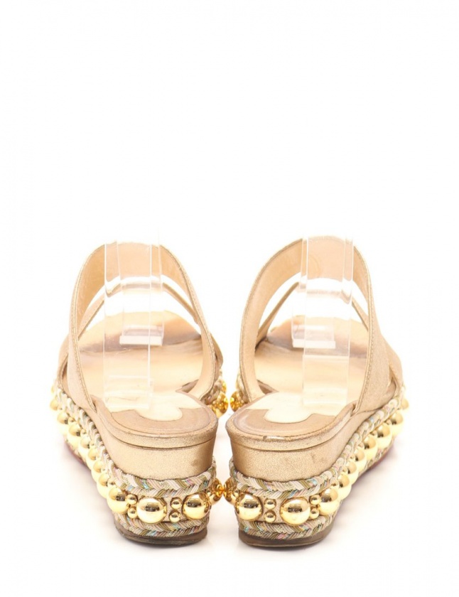 ルブタン サンダル ゴールド 37 クリスチャンルブタン Christian louboutin サンダル ゴールド マルチ