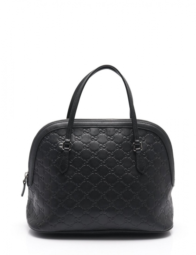 グッチ GUCCI ハンドバッグ グッチシマ 黒 420023 レザー ショルダー 