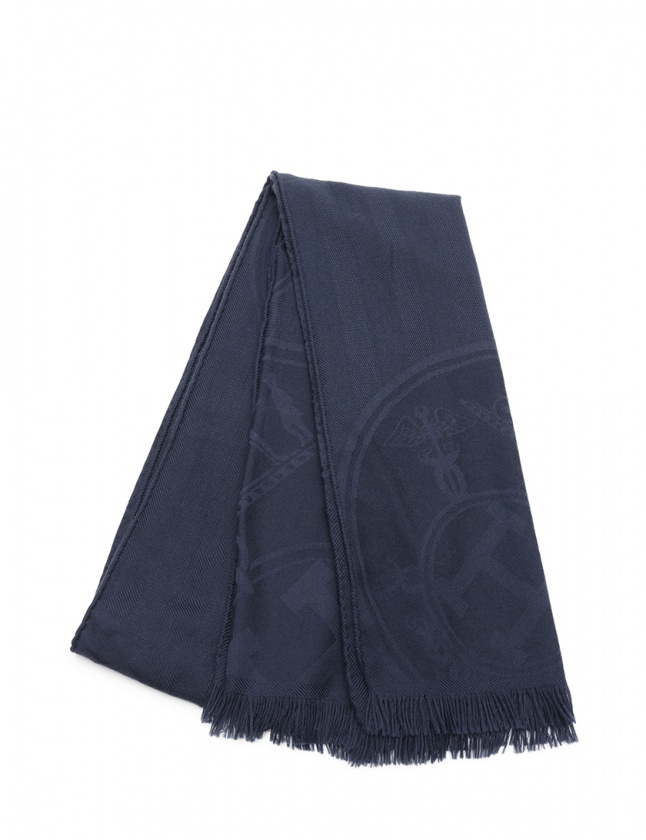 エルメス HERMES 大判ストール ニューリブリス ネイビー 小物 カシミヤ  