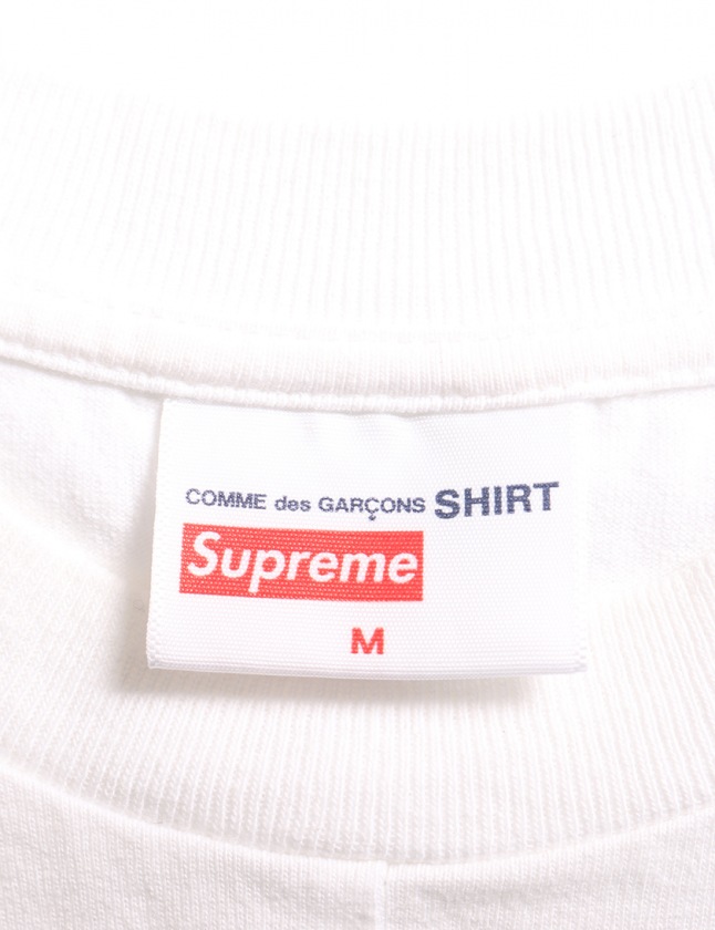 シュプリーム SUPREME × COMME des GARCONS SHIRT Tシャツ 白 黒 M 