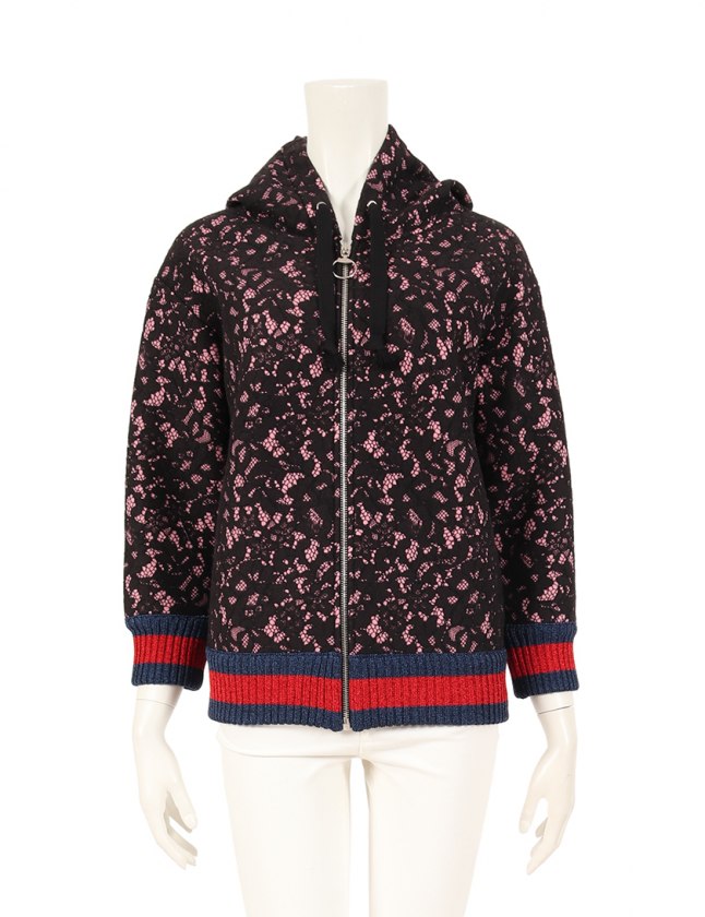 グッチ GUCCI ジップアップパーカー 黒 ピンク ネイビー 赤 XS 
