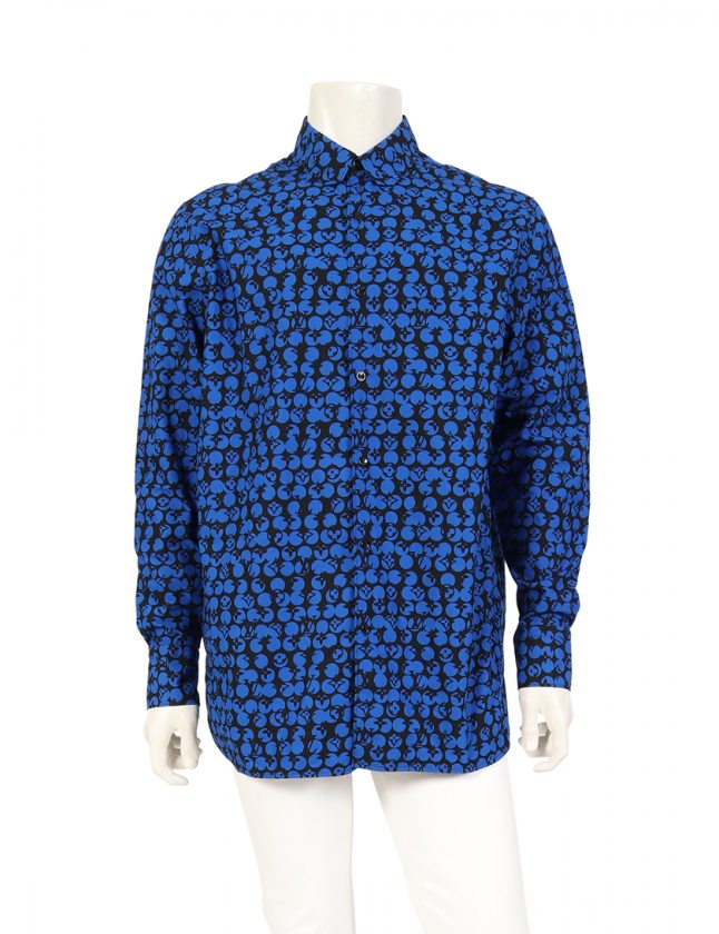 ルイヴィトン Louis Vuitton シャツ カジュアルシャツ 青 黒 L トップス 長袖 総柄 1a5da8 コットン 19ss Dna メンズ 114 ベクトルパーク